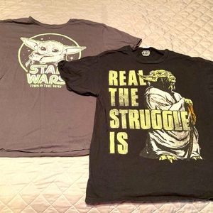 2 Star Wars/Baby Yoda  shirts